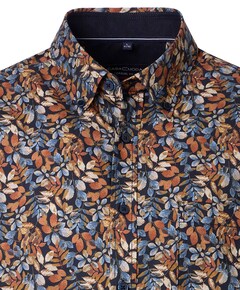 Heren overhemd lange mouw oranje