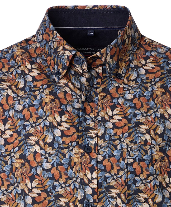 Heren overhemd lange mouw oranje