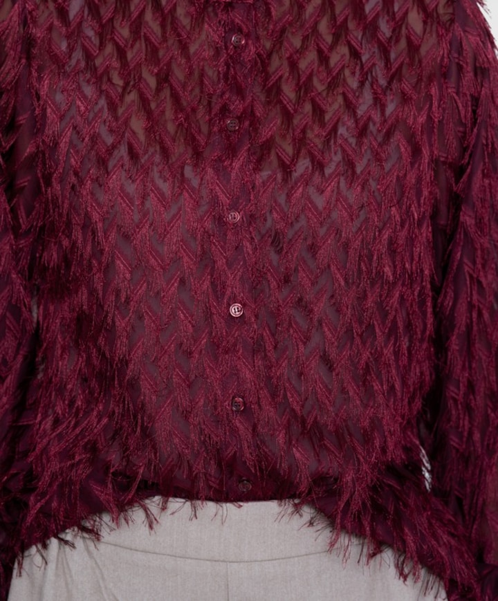 Dames blouse bordeaux