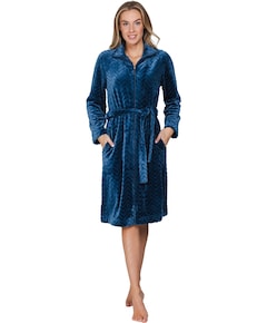Dames ochtendjas blauw
