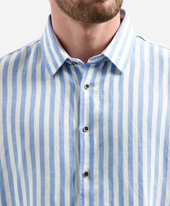 Heren overhemd lange mouw blauw