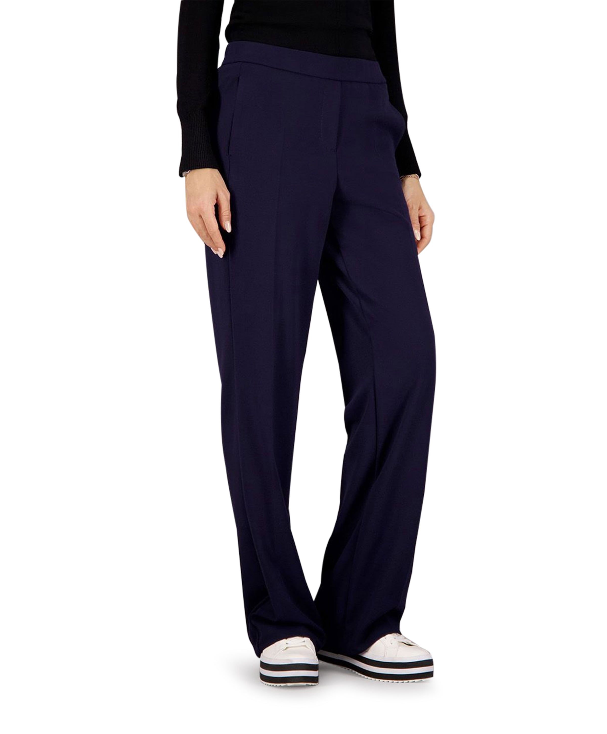 Wide leg Feminine broek blauw