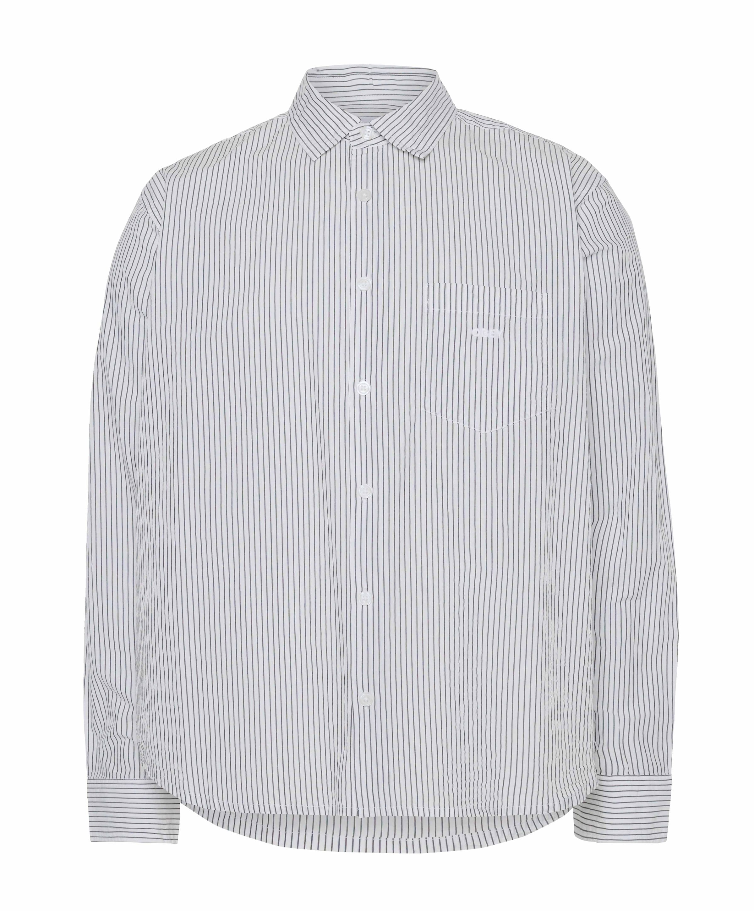 Heren overhemd lange mouw grijs