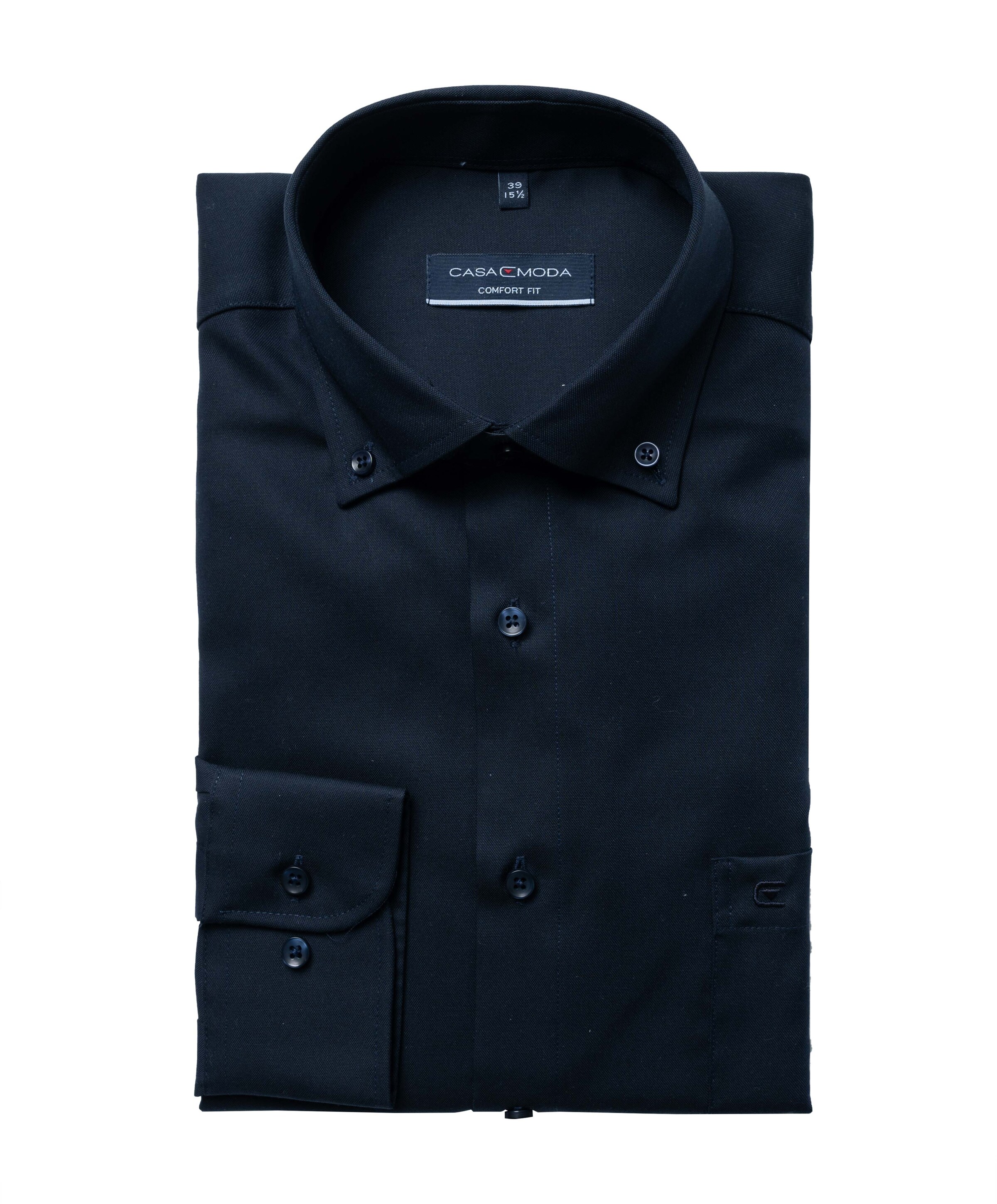 Heren overhemd lange mouw blauw