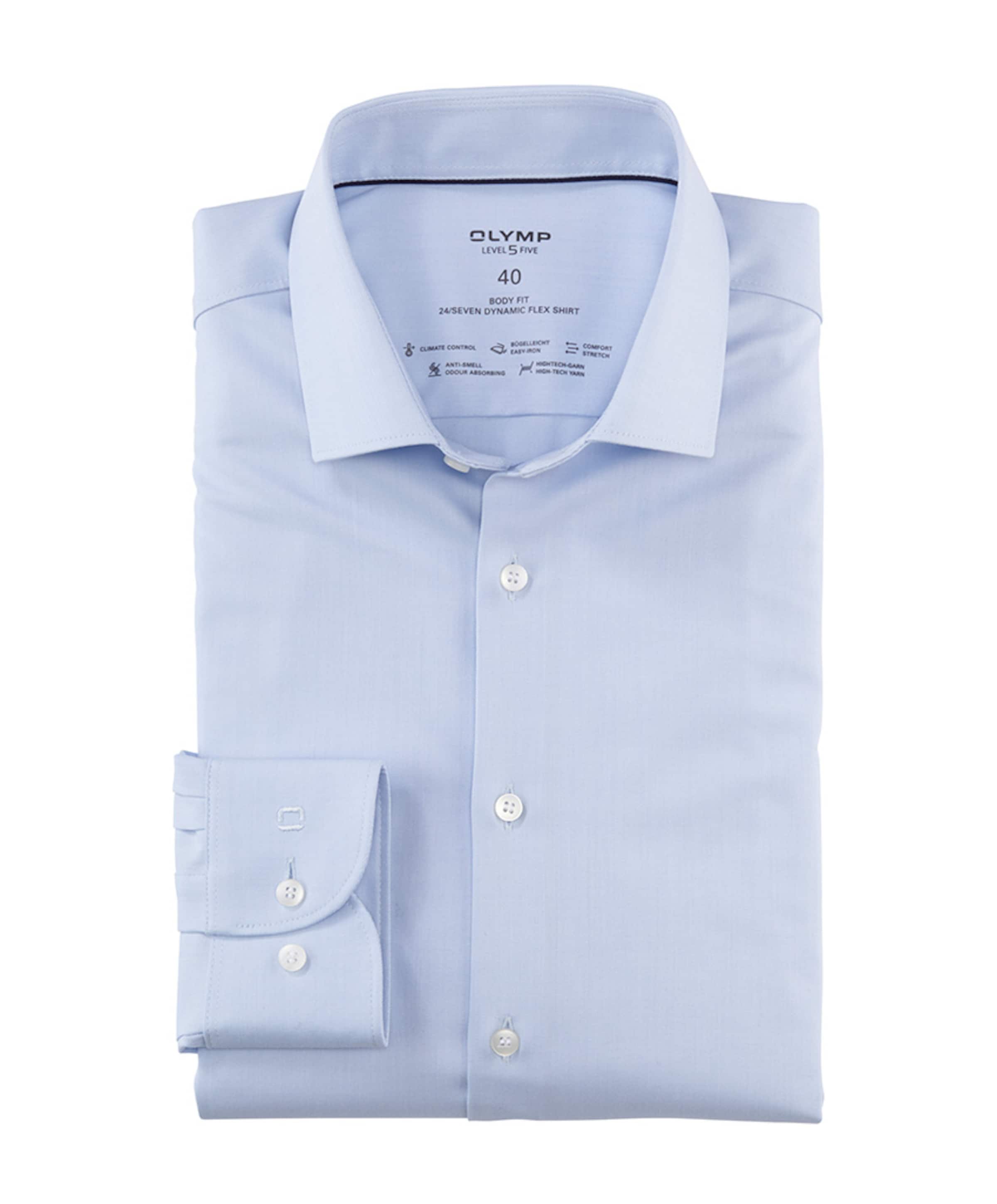 Heren overhemd lange mouw blauw