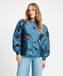 Dames blouse blauw