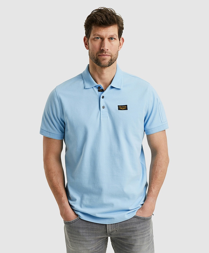 Heren polo blauw