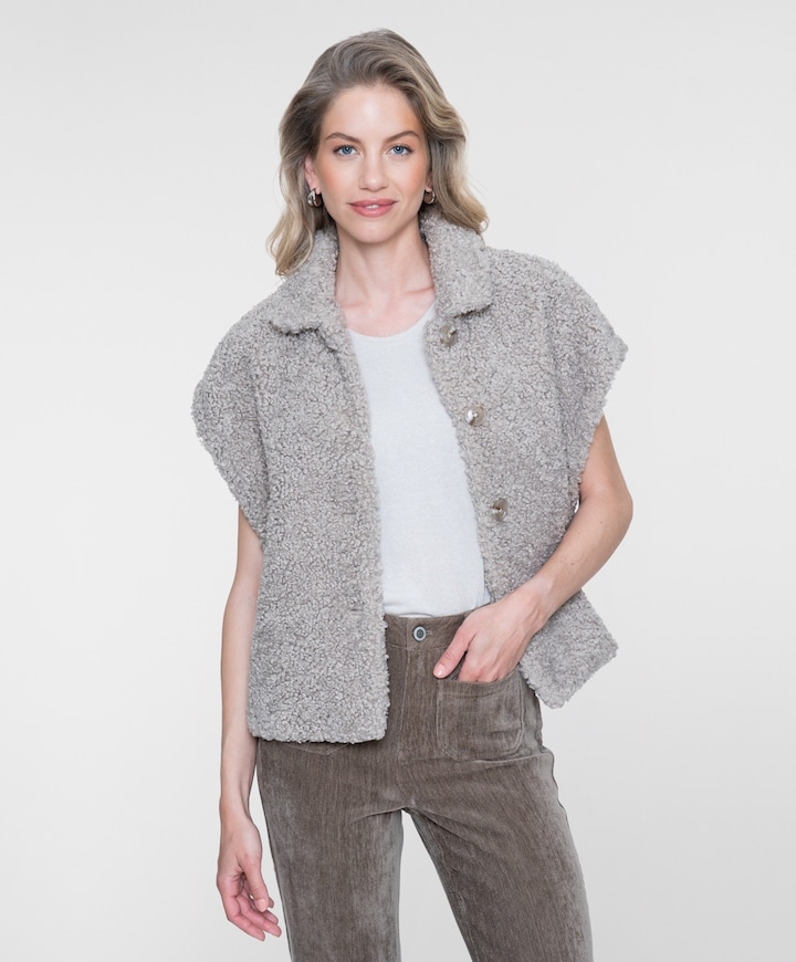 Dames gilet beige