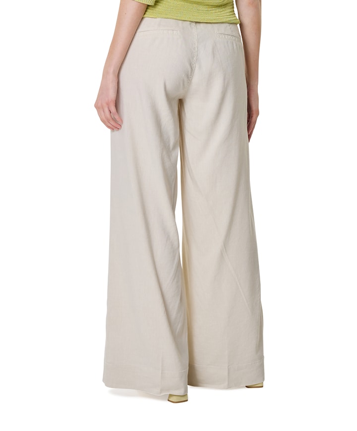 Lizzy - Flowy Linen - 637 - Light O dames broek beige