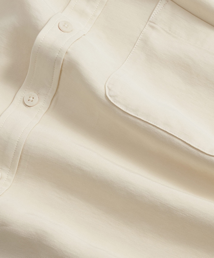 Heren overhemd korte mouw ecru