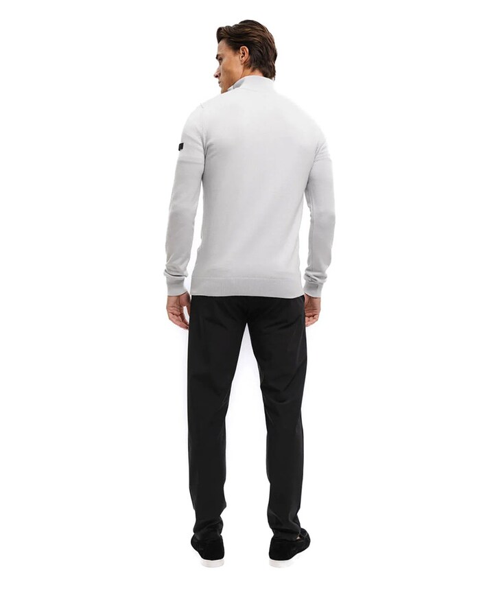 Heren trui met rits grijs