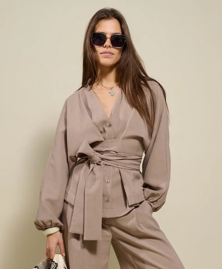 Dames blouse beige