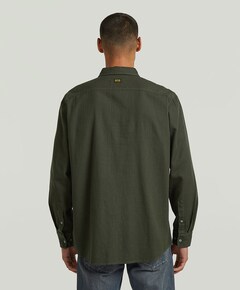 Heren overhemd lange mouw groen