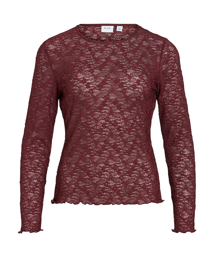 Dames longsleeve bordeaux