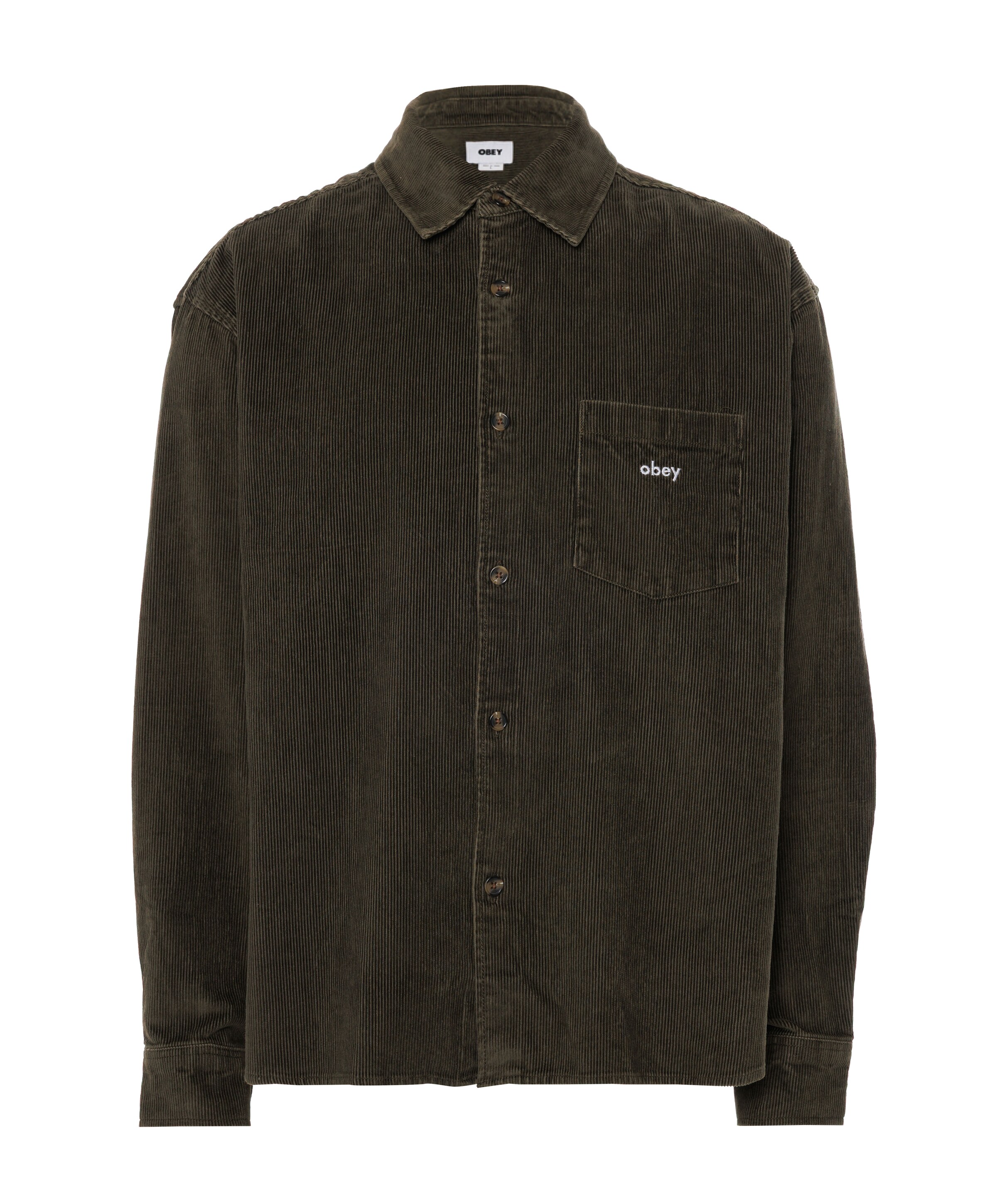 Obey Buckley Corduroy Woven overshirt groen