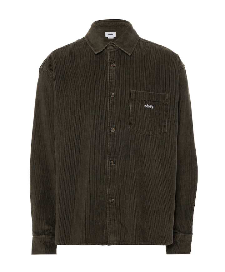 Obey Buckley Corduroy Woven overshirt groen