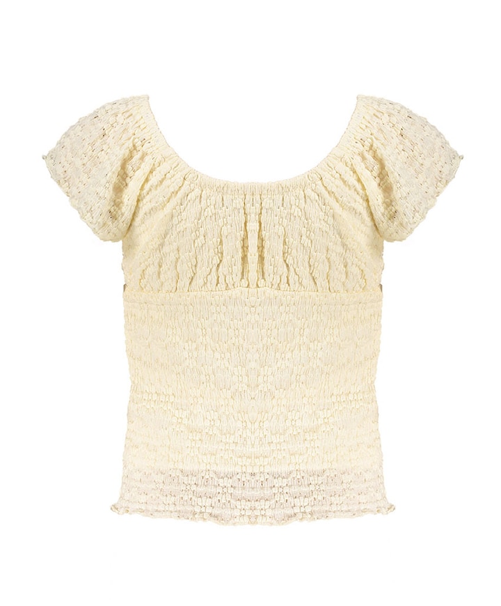Meisjes top ecru