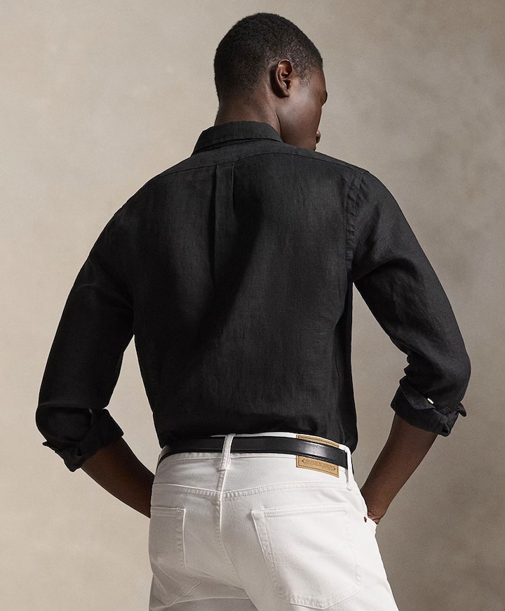 Heren overhemd lange mouw zwart