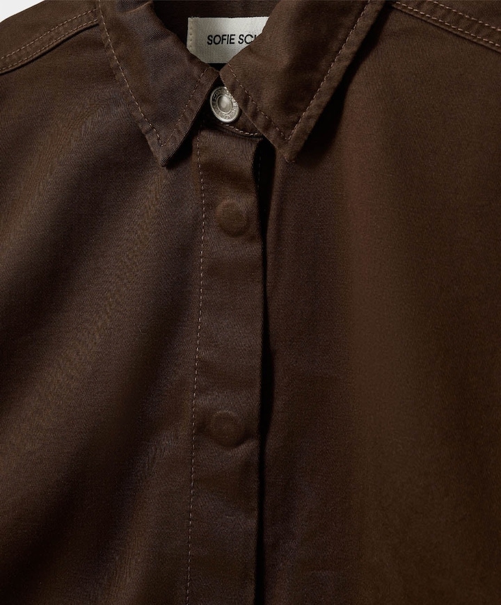 Meisjes blouse lange mouw bruin