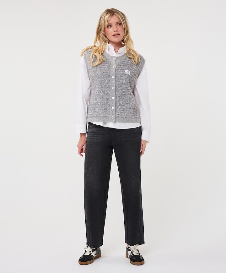 Dames gilet grijs