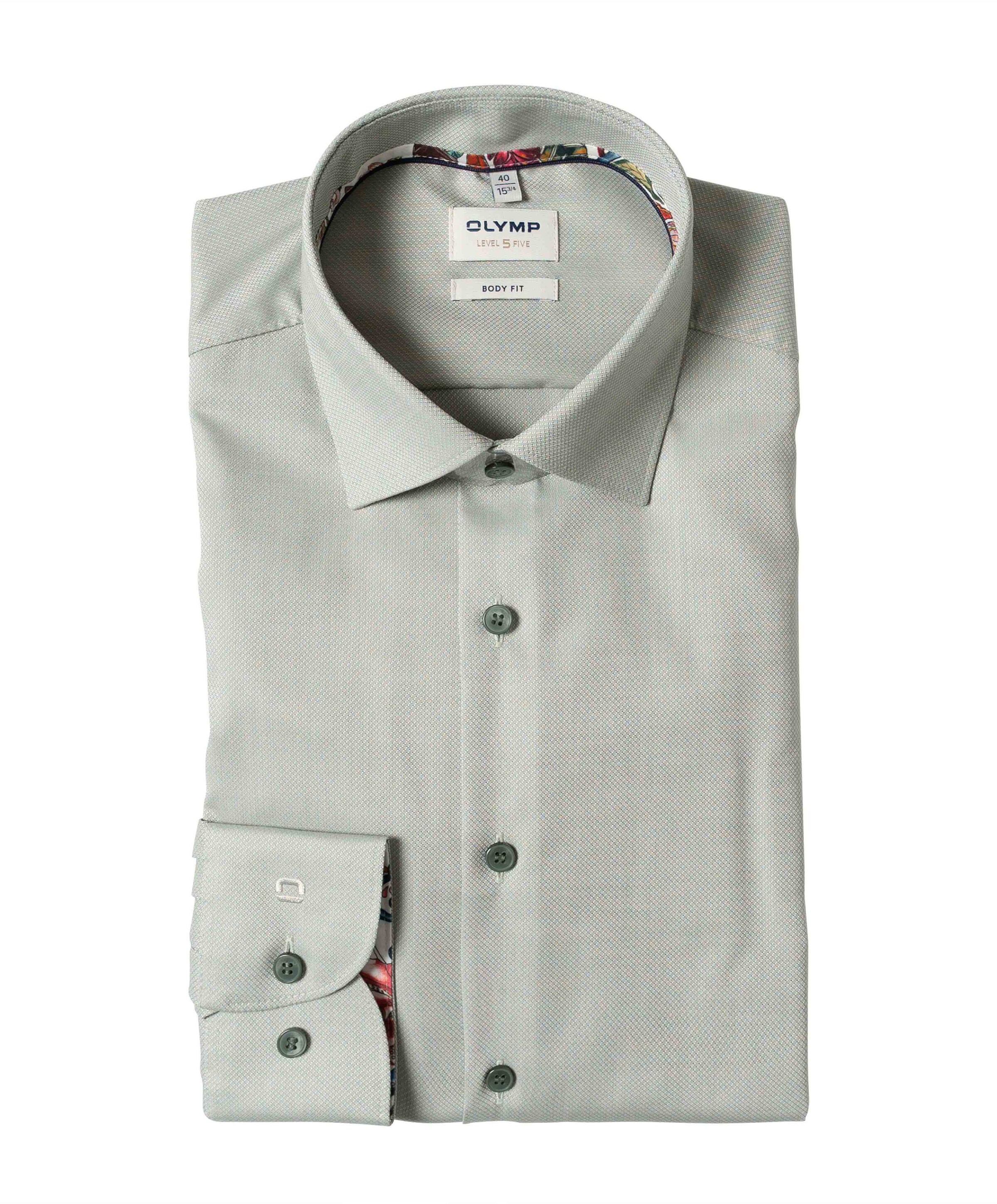 Heren overhemd lange mouw groen