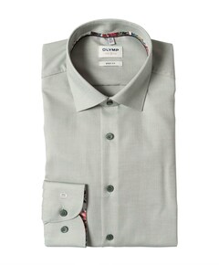 Heren overhemd lange mouw groen