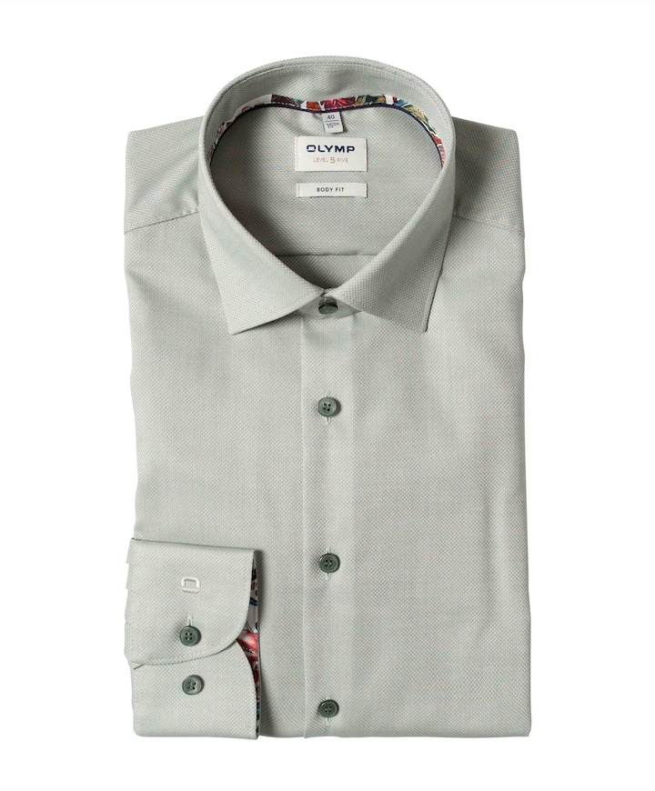 Heren overhemd lange mouw groen