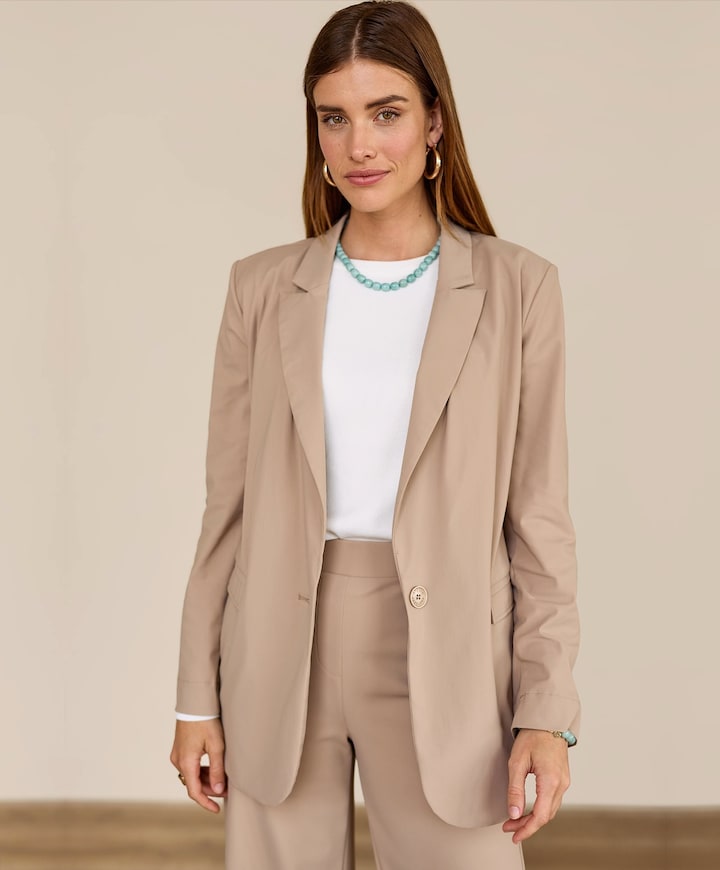 Dames blazer beige