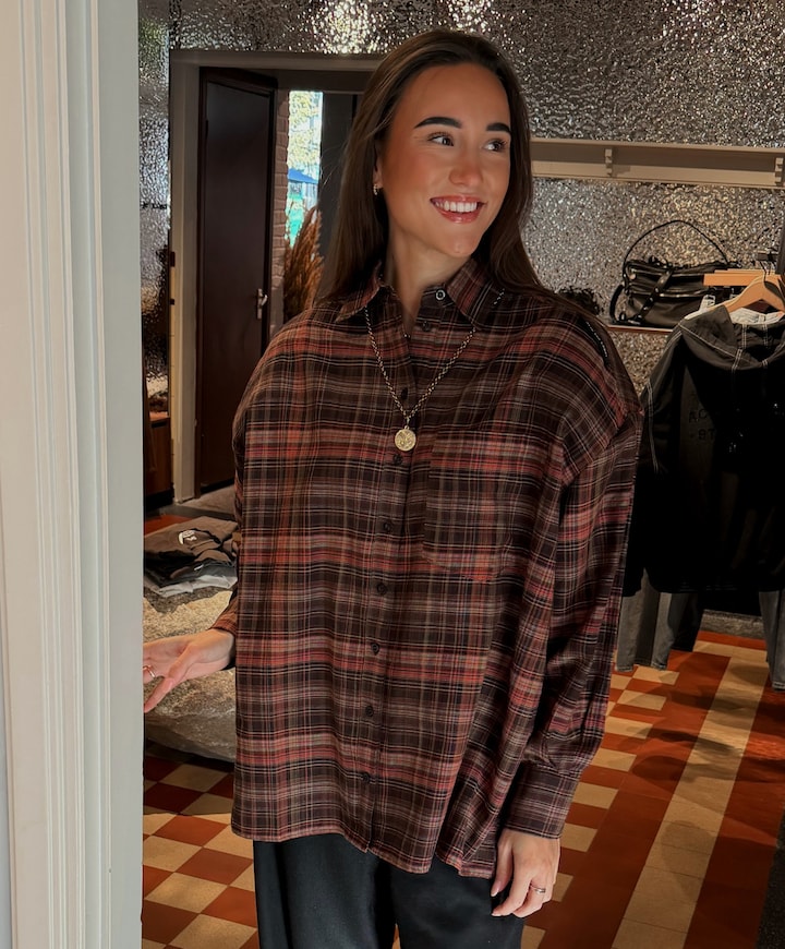 Dames blouse bruin