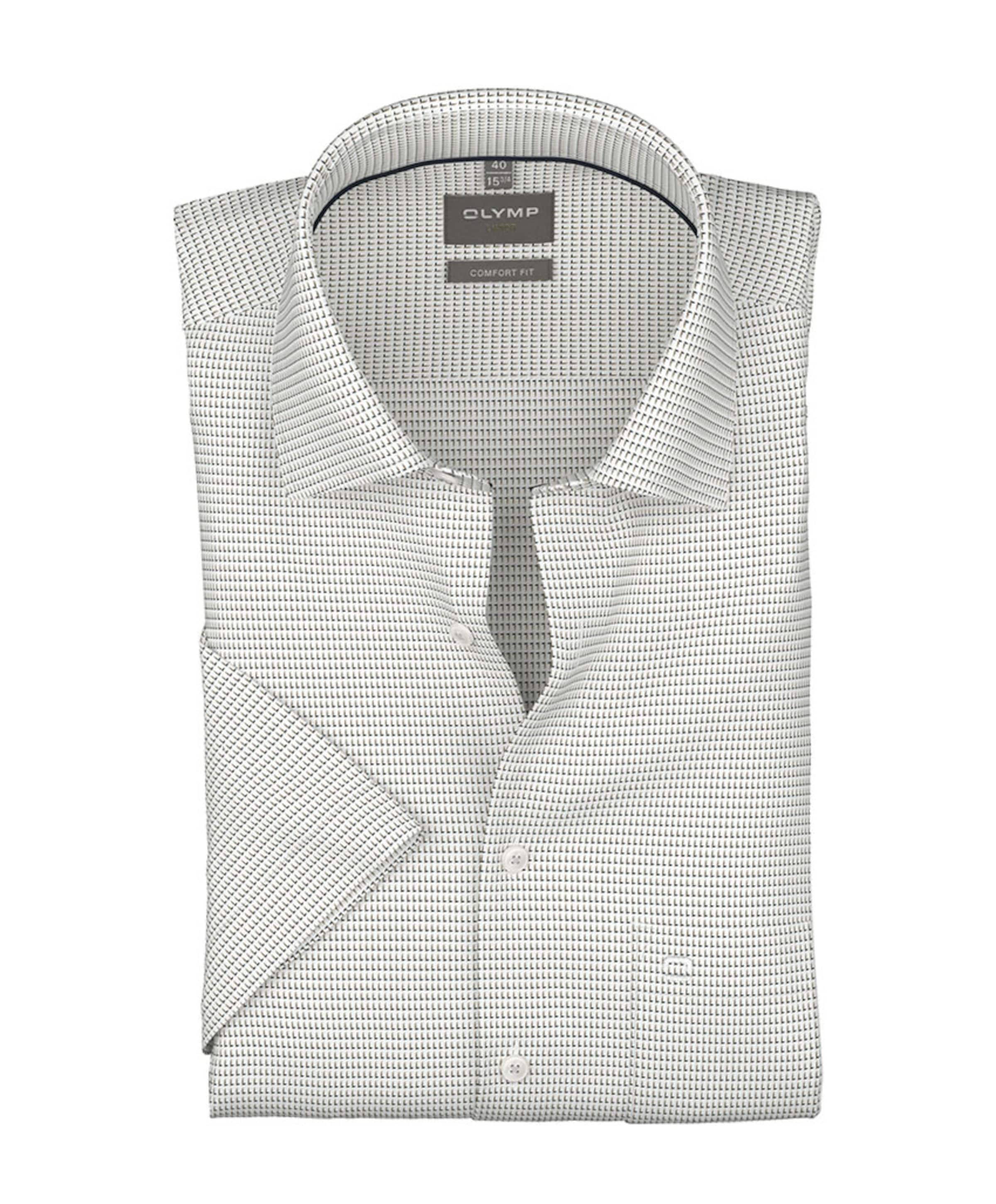 Heren overhemd korte mouw beige