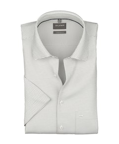 Heren overhemd korte mouw beige