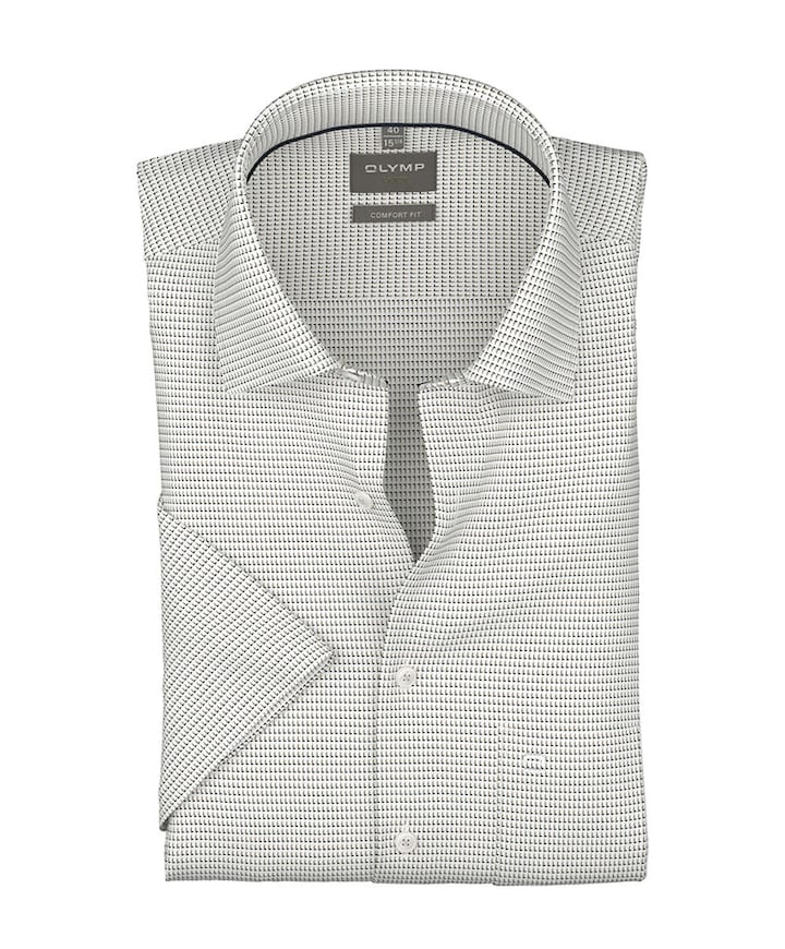 Heren overhemd korte mouw beige