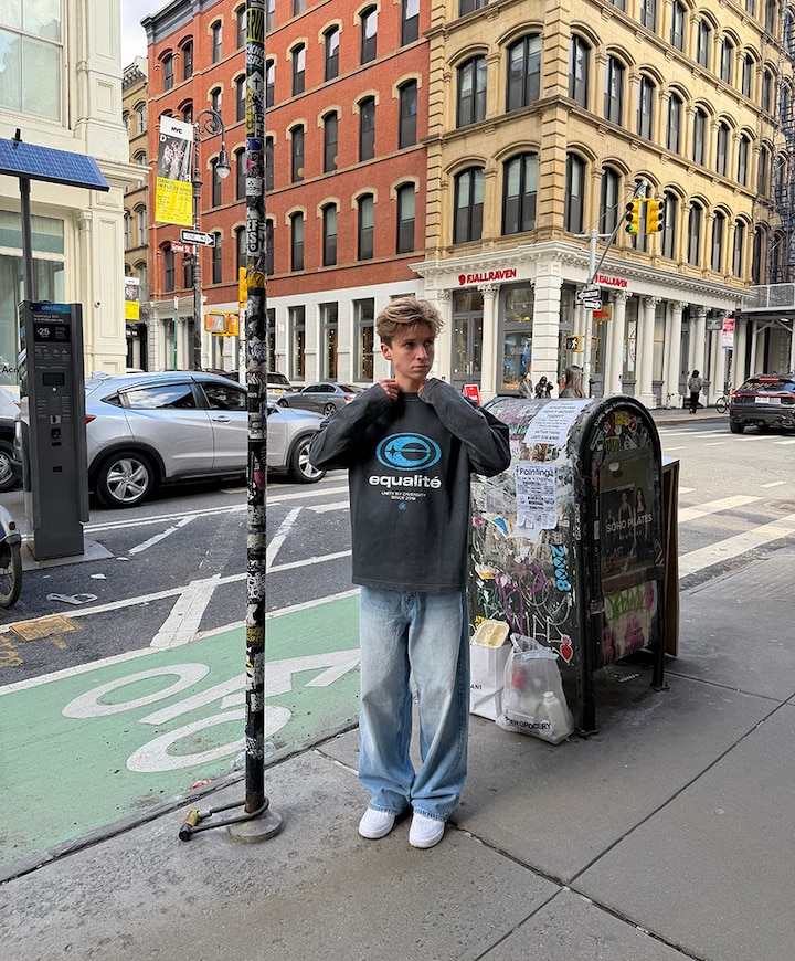 Uniseks longsleeve grijs