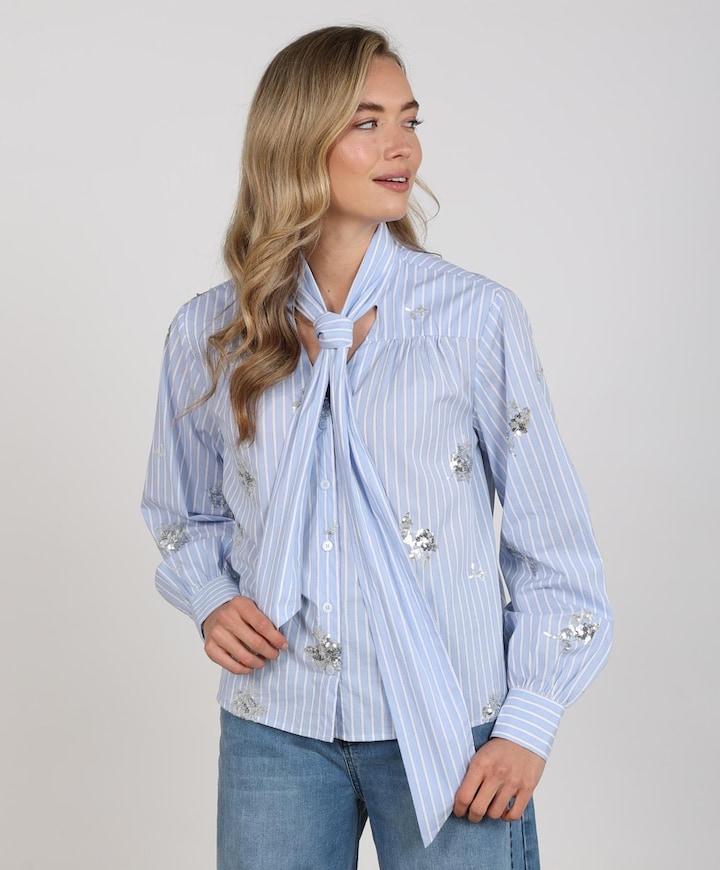 Dames blouse blauw