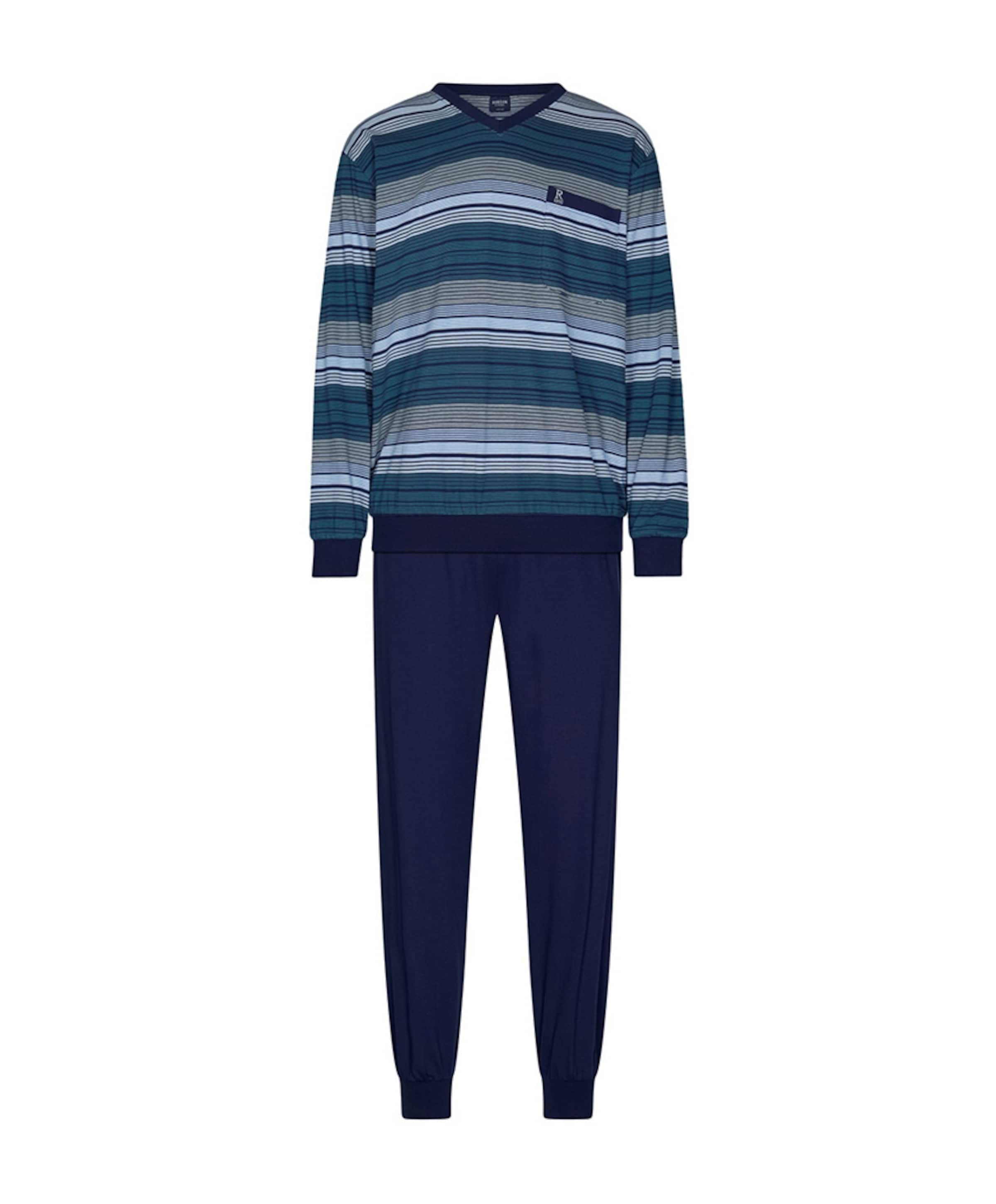 Heren pyjamaset blauw