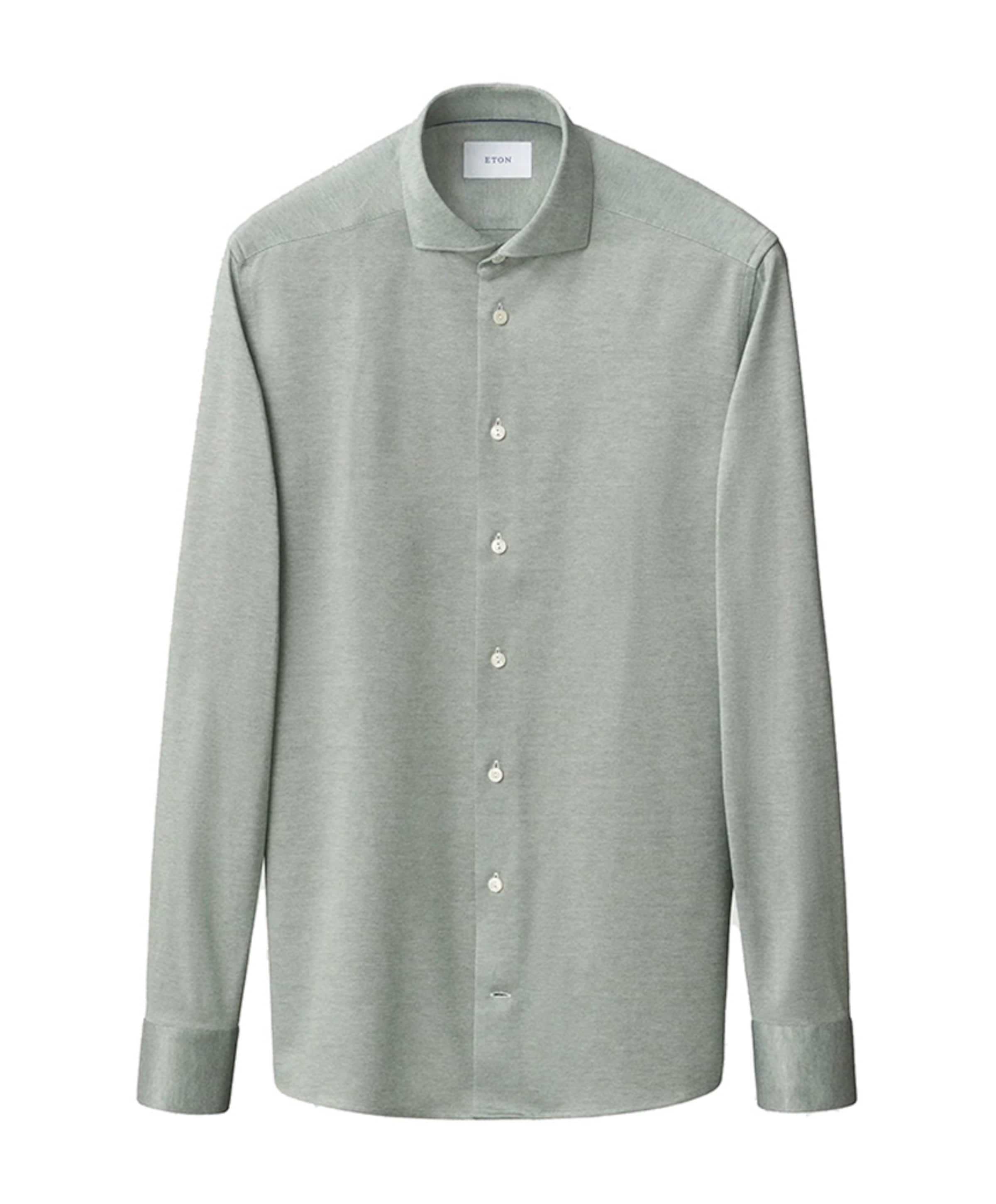 Heren overhemd lange mouw groen