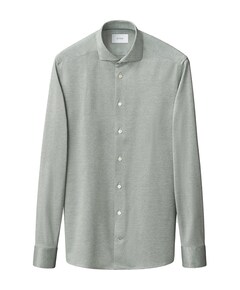 Heren overhemd lange mouw groen