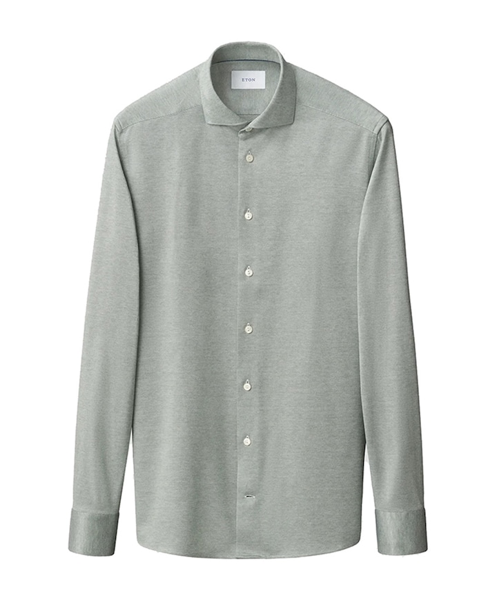 Heren overhemd lange mouw groen