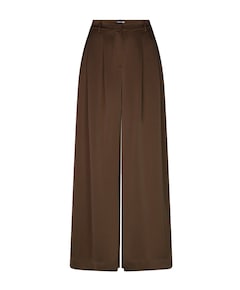 Onique wide leg satin dames broek bruin