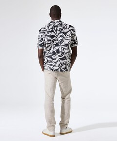 Heren overhemd korte mouw blauw