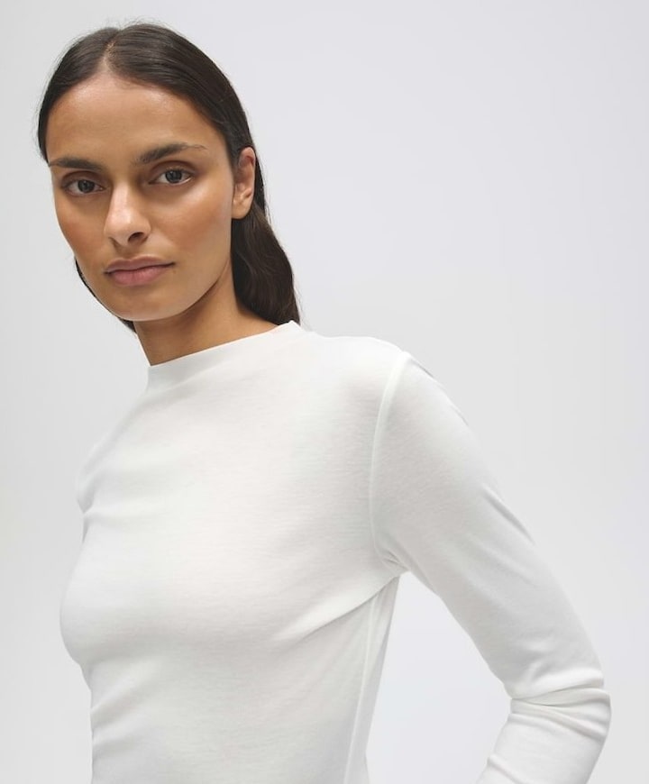 Dames longsleeve ecru