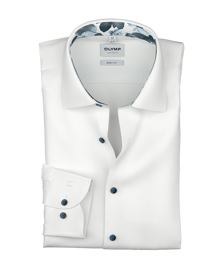 Heren overhemd lange mouw wit