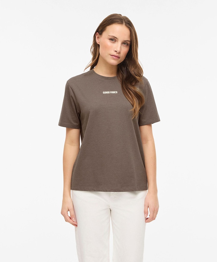 Dames t-shirt bruin