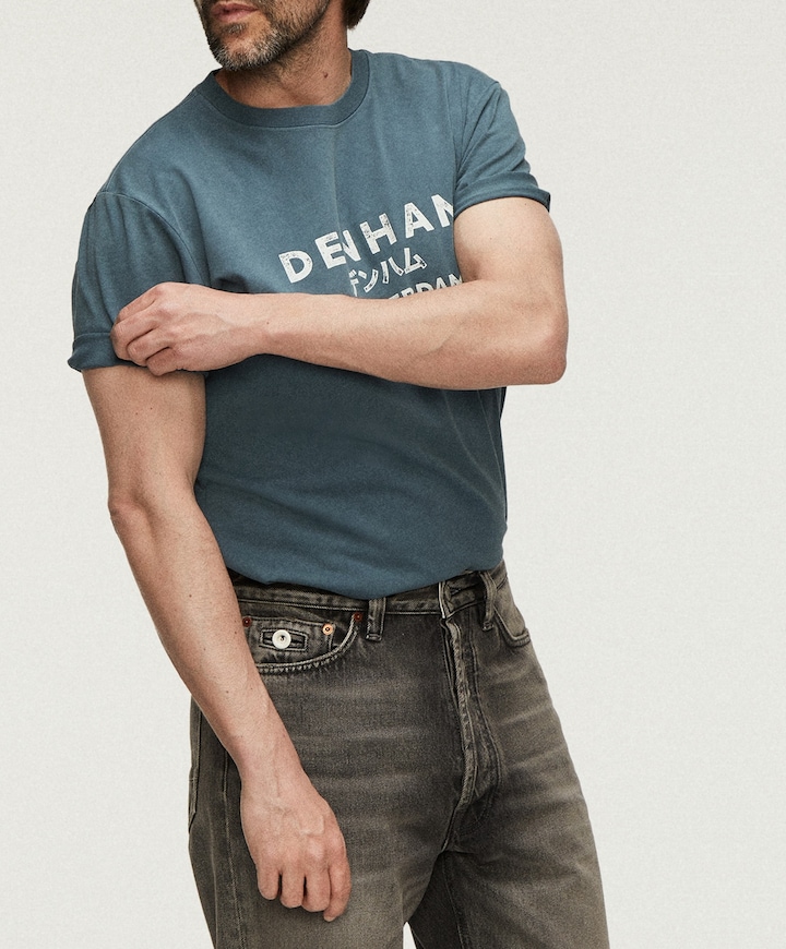 Heren T-shirt blauw