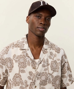 Heren overhemd korte mouw beige