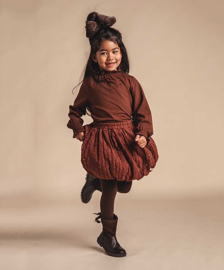 Meisjes longsleeve bruin