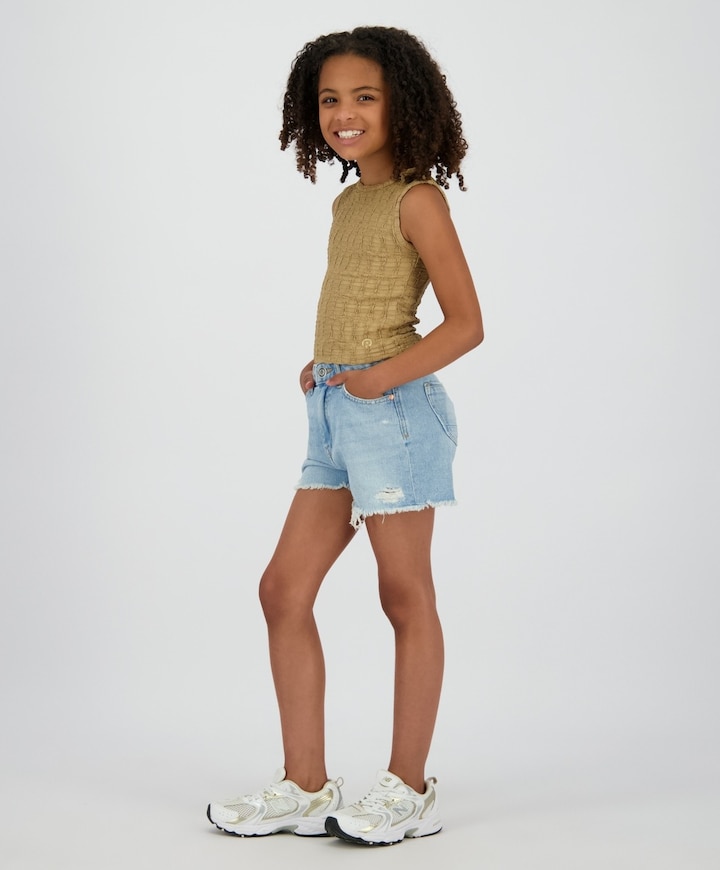 Paramaribo Crafted meisjes korte broek blauw