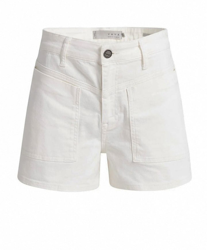 rafelige zoom dames korte broek wit