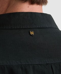 Heren overhemd korte mouw blauw