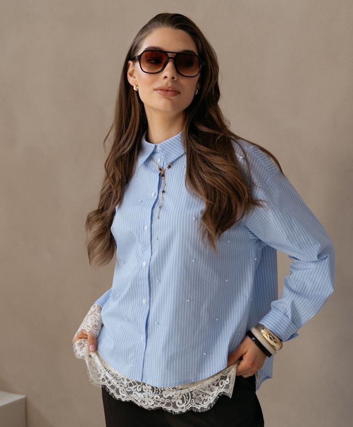 Dames blouse blauw